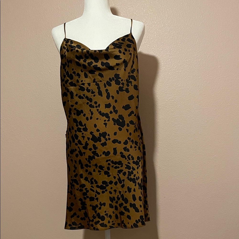 Crescent Leopard Print Mini‎ Dress